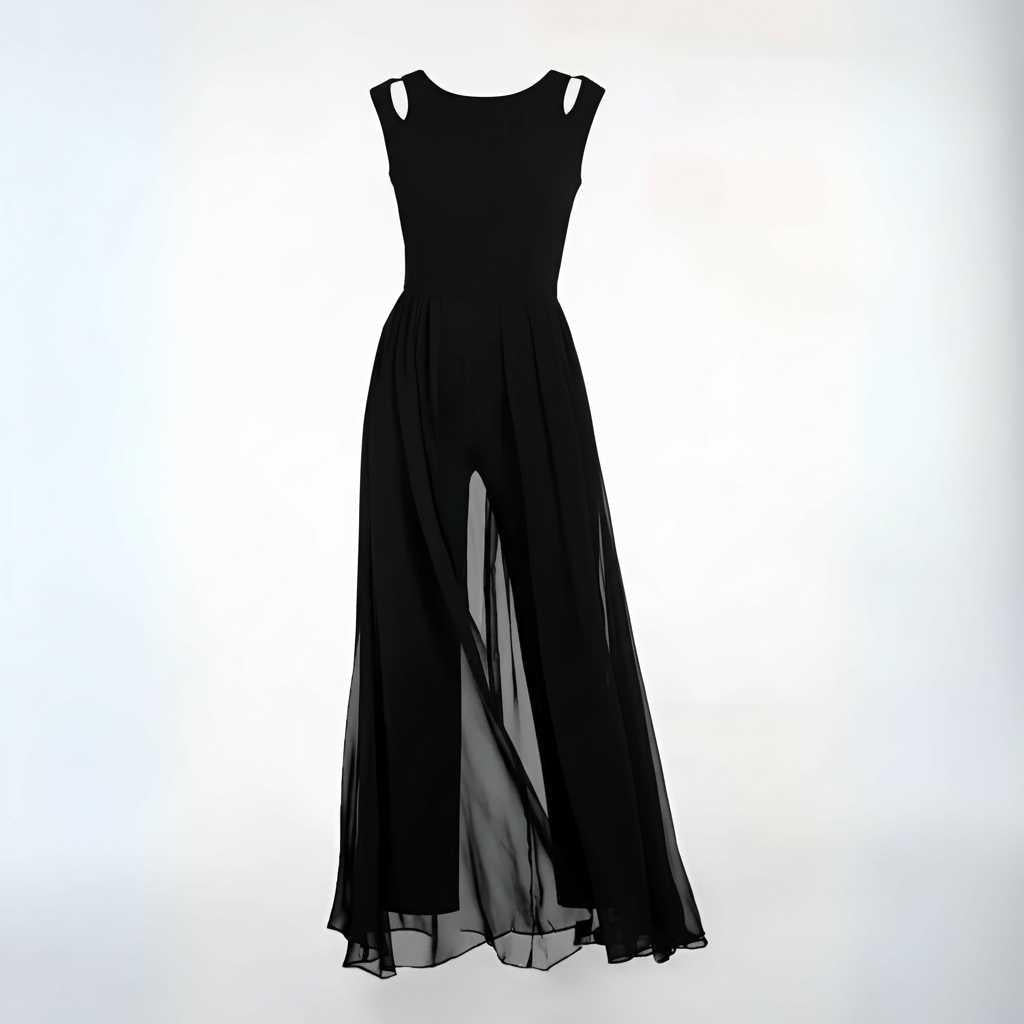 Black Sleeveless Wide Leg Jumpsuit | Women's Casual Outfit 0