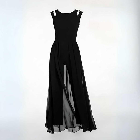 Black Sleeveless Wide Leg Jumpsuit | Women's Casual Outfit 0