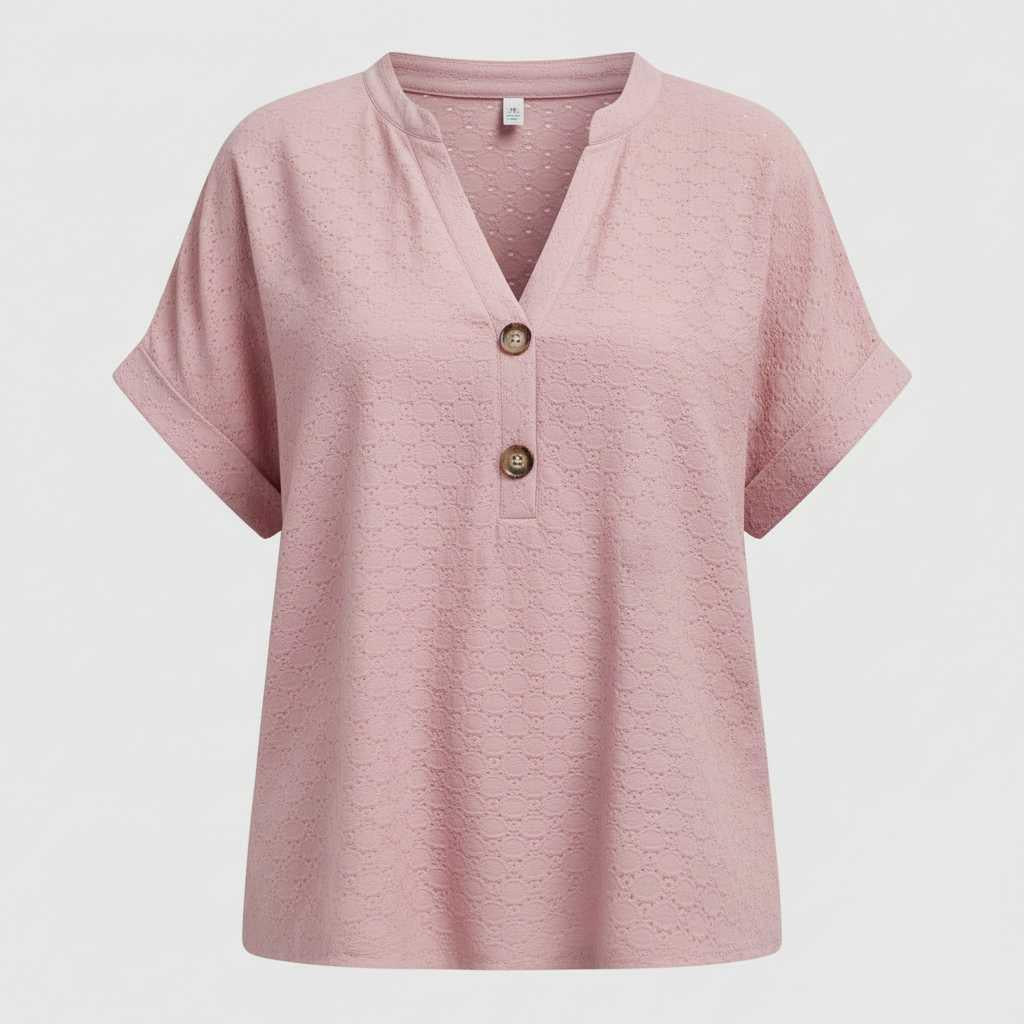Casual V-Neck Top | Women's T-Shirt Short Sleeve Cotton 5