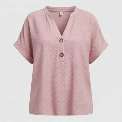 Casual V-Neck Top | Women's T-Shirt Short Sleeve Cotton 5