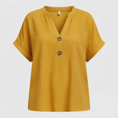 Casual V-Neck Top | Women's T-Shirt Short Sleeve Cotton 8