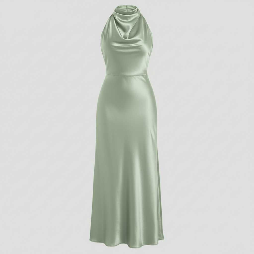 Elegant Halter Midi Dress | Evening Dress for Women 10