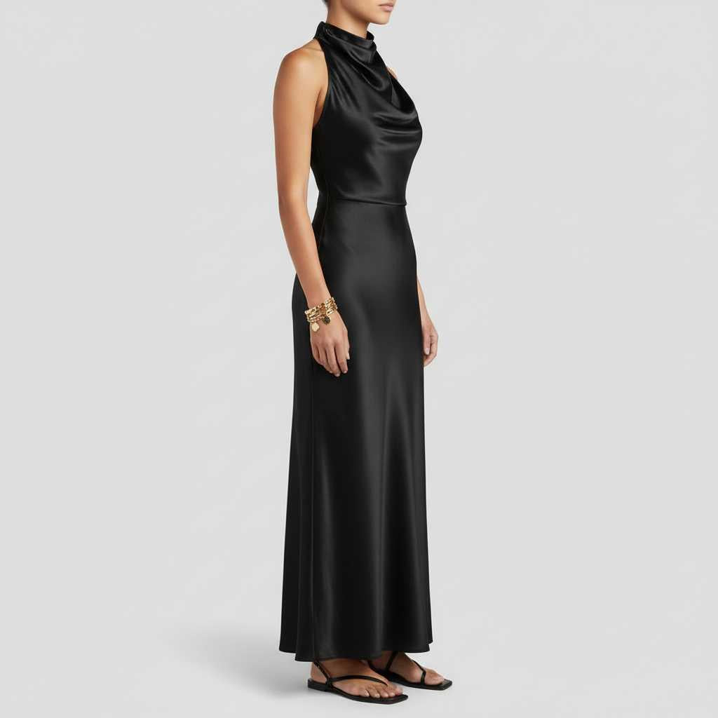 Elegant Halter Midi Dress | Evening Dress for Women 3