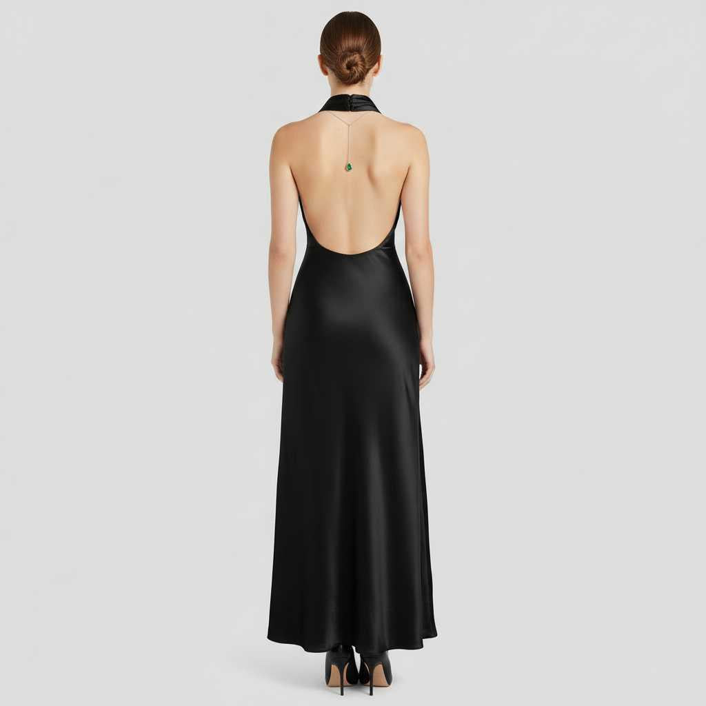 Elegant Halter Midi Dress | Evening Dress for Women 4