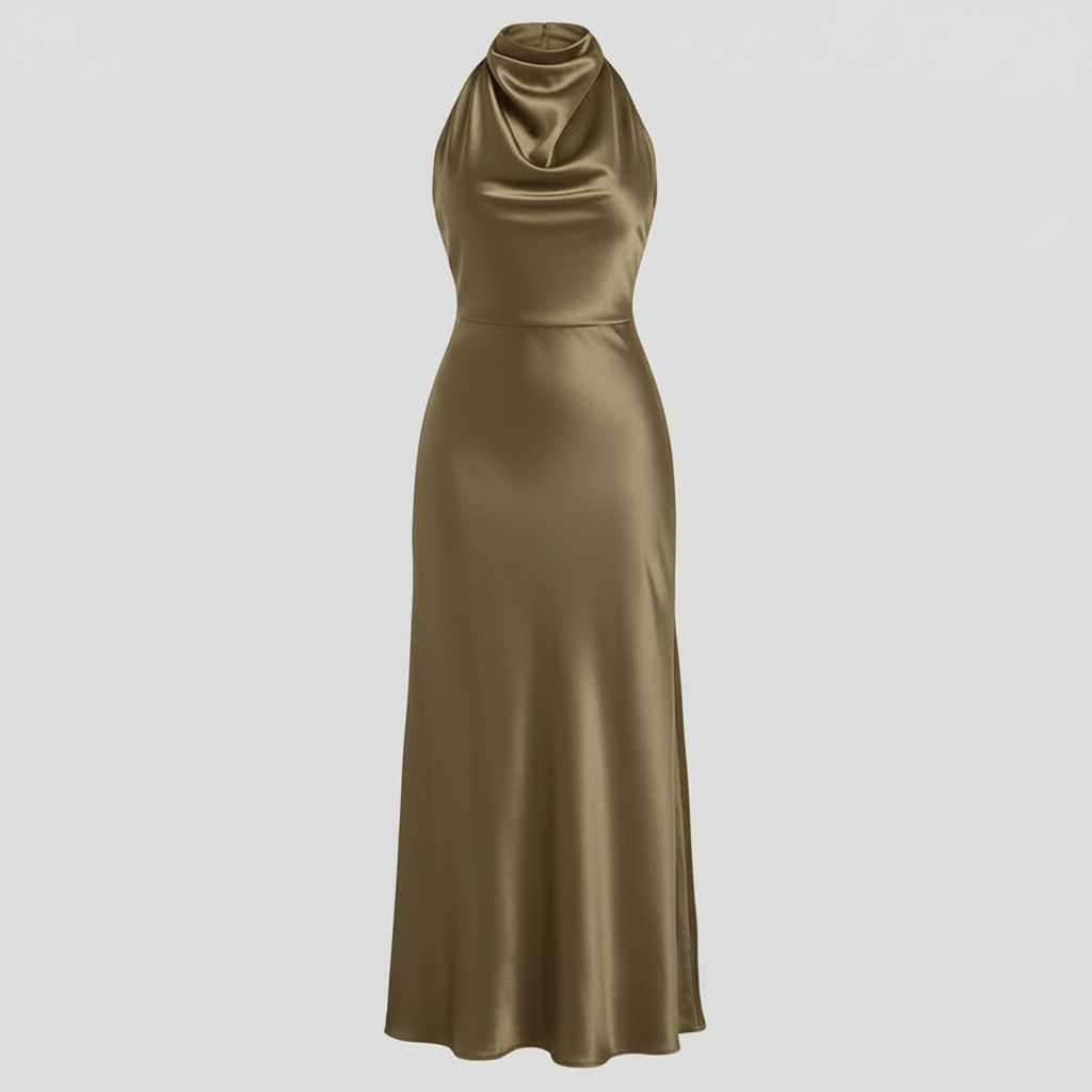 Elegant Halter Midi Dress | Evening Dress for Women 5