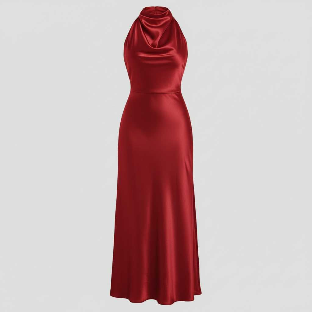 Elegant Halter Midi Dress | Evening Dress for Women 7