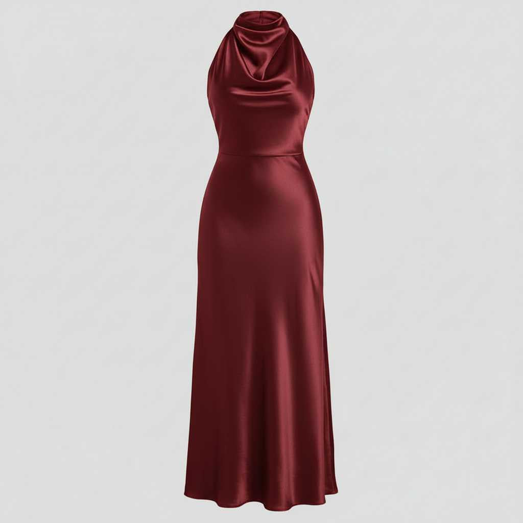Elegant Halter Midi Dress | Evening Dress for Women 9