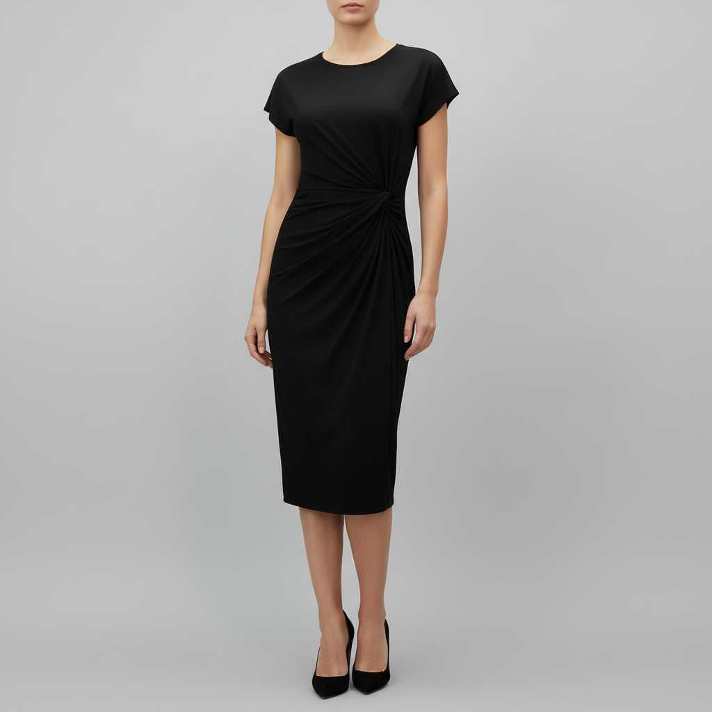 Elegant Midi Dress | Women's Dress for Office Attire 1