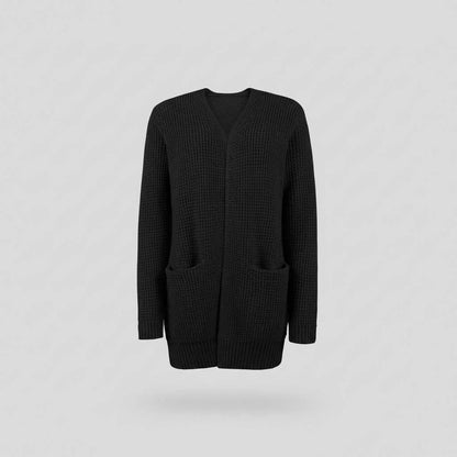 Gray Long Cardigan | Women's Cozy Knitted Sweater 0