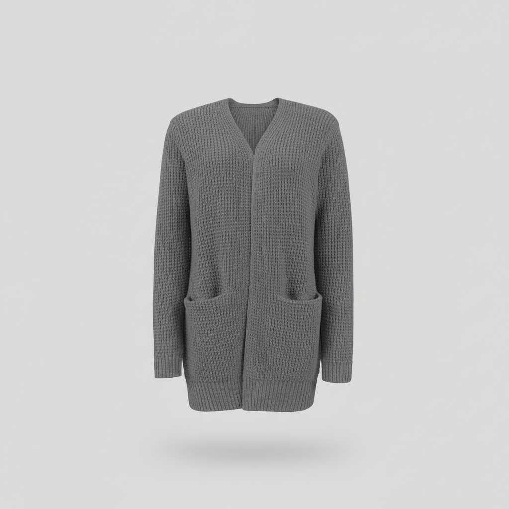 Gray Long Cardigan | Women's Cozy Knitted Sweater 6