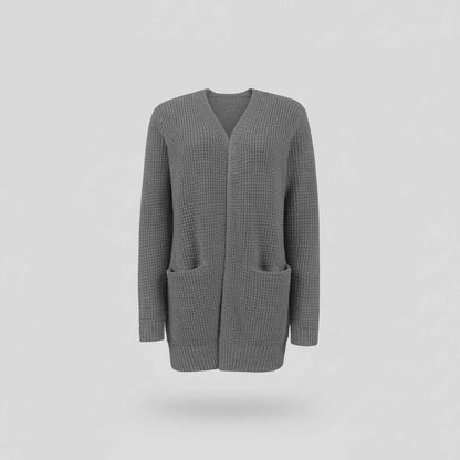 Gray Long Cardigan | Women's Cozy Knitted Sweater 6
