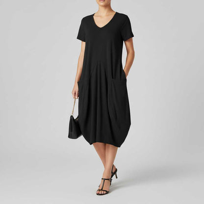 Loose Fit Summer Midi Dress | Women's Dress with Pockets 1