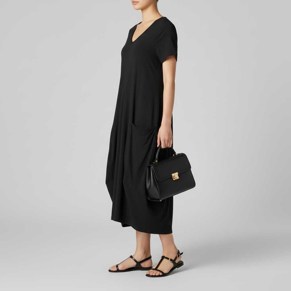 Loose Fit Summer Midi Dress | Women's Dress with Pockets 3