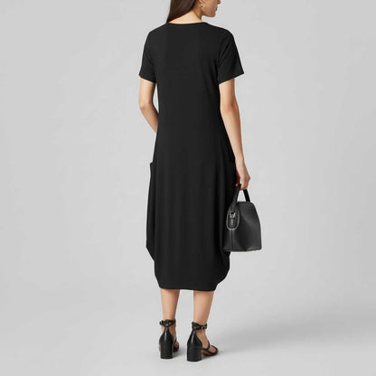 Loose Fit Summer Midi Dress | Women's Dress with Pockets 4