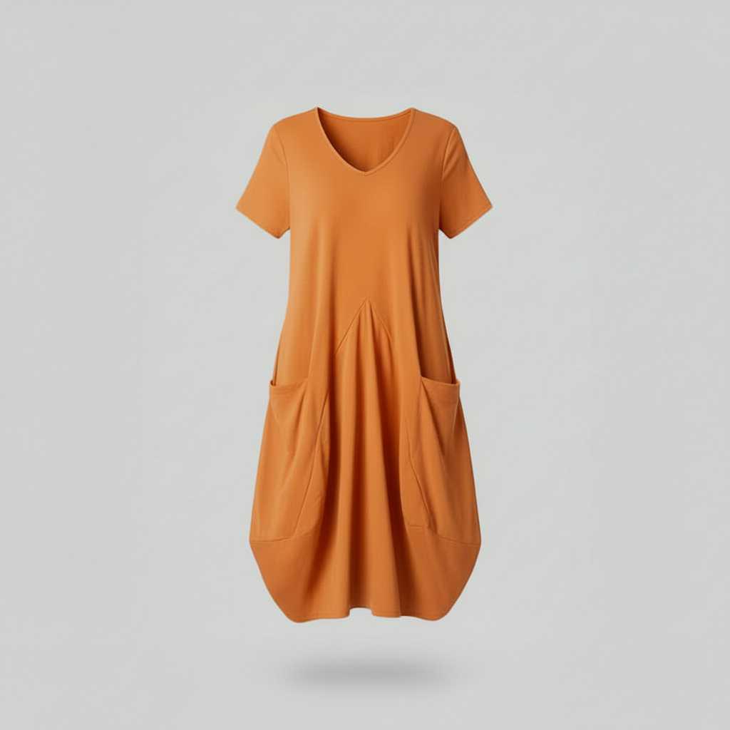 Loose Fit Summer Midi Dress | Women's Dress with Pockets 5