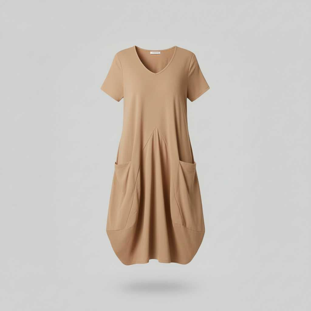 Loose Fit Summer Midi Dress | Women's Dress with Pockets 6