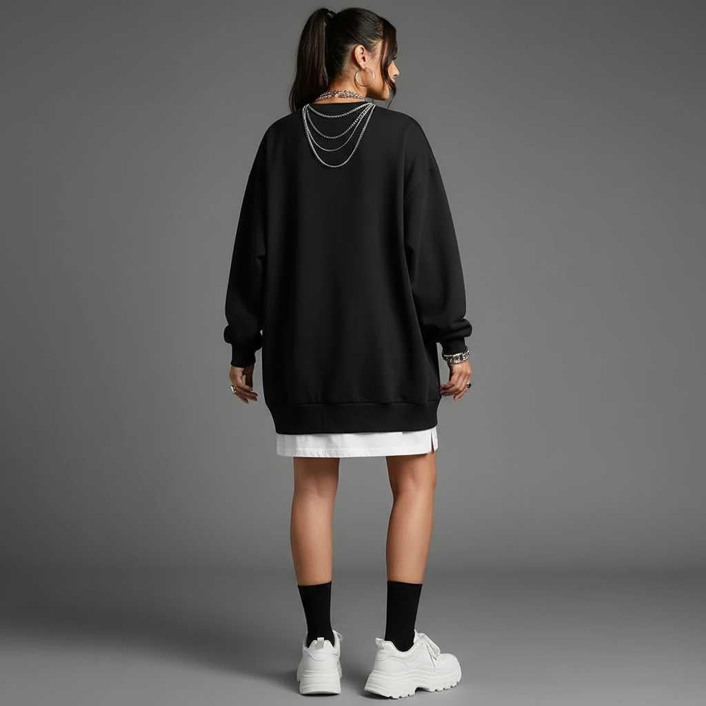Oversized Black Sweatshirt | Women's Casual Hoodies 4