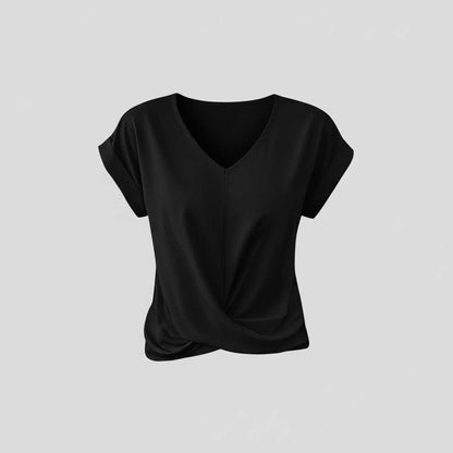 Twisted V-Neck T-Shirt | Women's Casual T-Shirt 0