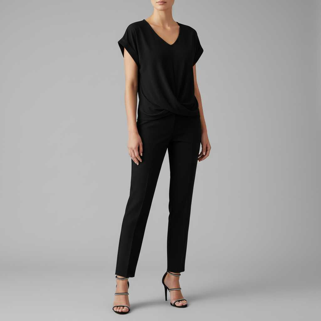 Twisted V-Neck T-Shirt | Women's Casual T-Shirt 1