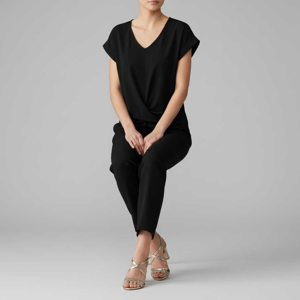 Twisted V-Neck T-Shirt | Women's Casual T-Shirt 3