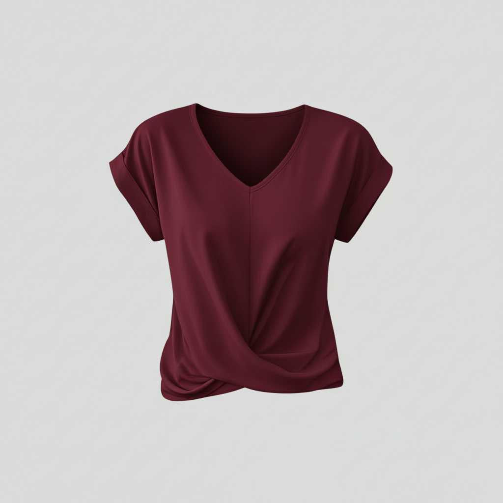Twisted V-Neck T-Shirt | Women's Casual T-Shirt 4