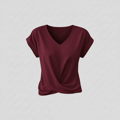 Twisted V-Neck T-Shirt | Women's Casual T-Shirt 4