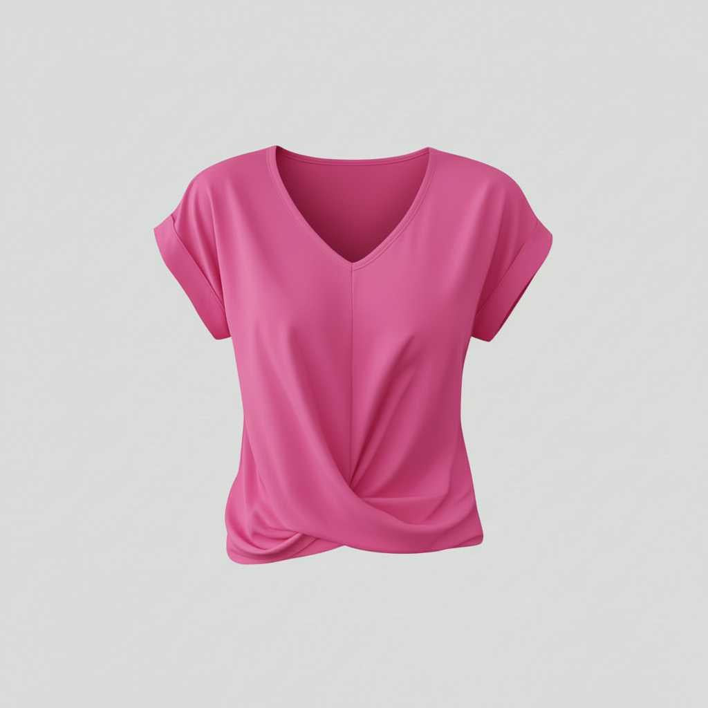 Twisted V-Neck T-Shirt | Women's Casual T-Shirt 5