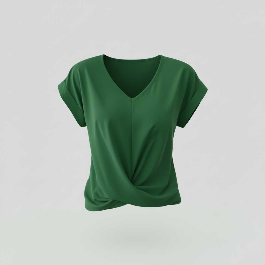 Twisted V-Neck T-Shirt | Women's Casual T-Shirt 7