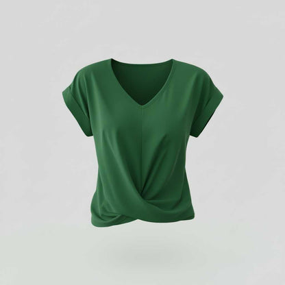 Twisted V-Neck T-Shirt | Women's Casual T-Shirt 7